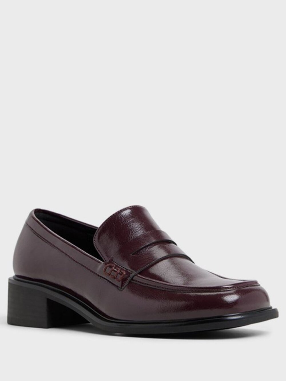 SLOANEE Women's Textured Penny Loafers - Call It Spring - Burgundy [US Size 8]